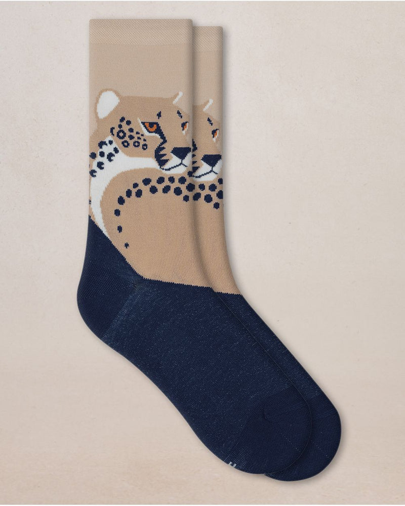 Chaussettes coton Guepard Bleu Foret